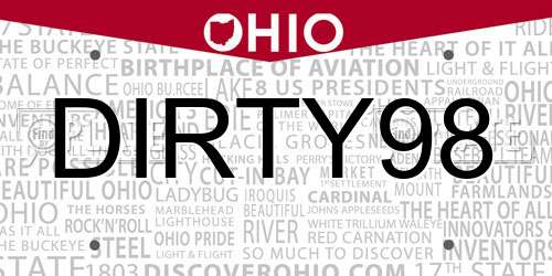 DIRTY98 Ohio License Plate