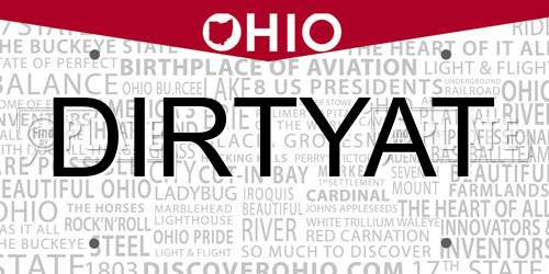 DIRTYAT Ohio License Plate