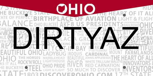 DIRTYAZ Ohio License Plate