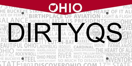 DIRTYQS Ohio License Plate