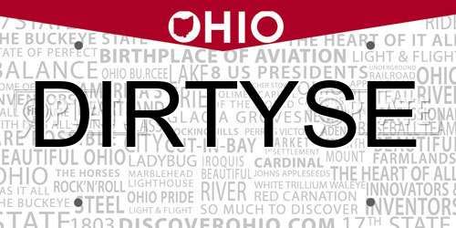 DIRTYSE Ohio License Plate
