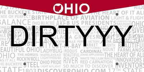 DIRTYYY Ohio License Plate