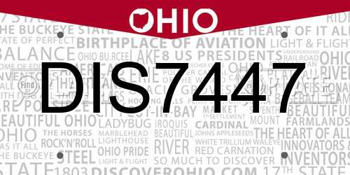 DIS7447 Ohio License Plate