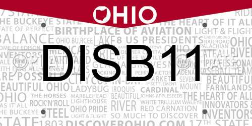 DISB11 Ohio License Plate