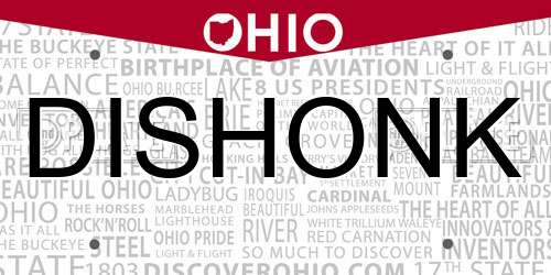DISHONK Ohio License Plate
