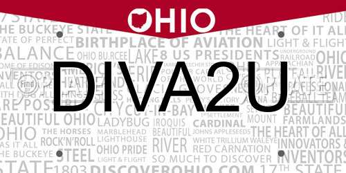 DIVA2U Ohio License Plate