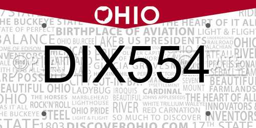DIX554 Ohio License Plate