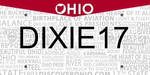 DIXIE17 Ohio License Plate