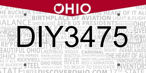 DIY3475 Ohio License Plate