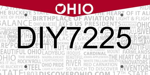 DIY7225 Ohio License Plate