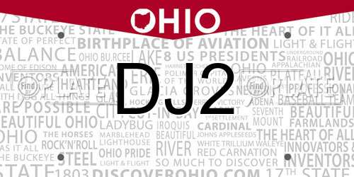 DJ2 Ohio License Plate