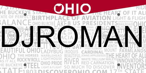 DJROMAN Ohio License Plate