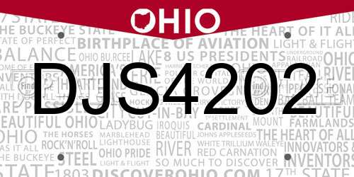 DJS4202 Ohio License Plate