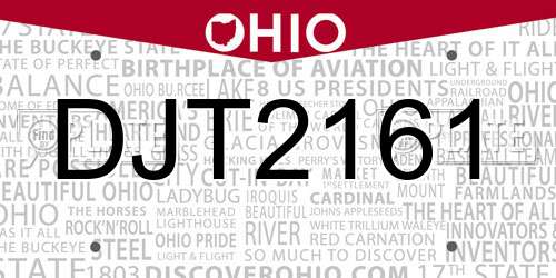 DJT2161 Ohio License Plate