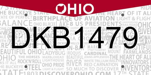 DKB1479 Ohio License Plate
