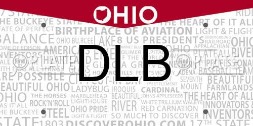 DLB Ohio License Plate