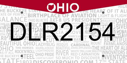 DLR2154 Ohio License Plate