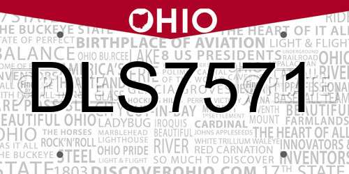 DLS7571 Ohio License Plate