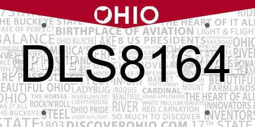 DLS8164 Ohio License Plate