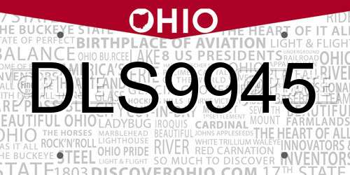 DLS9945 Ohio License Plate