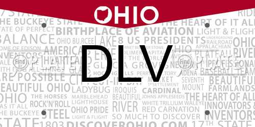 DLV Ohio License Plate