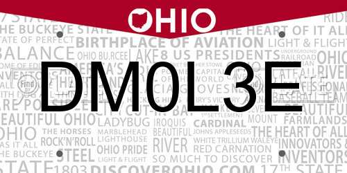DM0L3E Ohio License Plate
