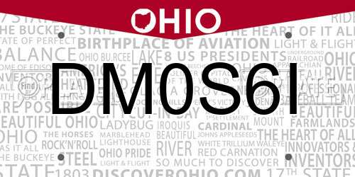 DM0S6I Ohio License Plate