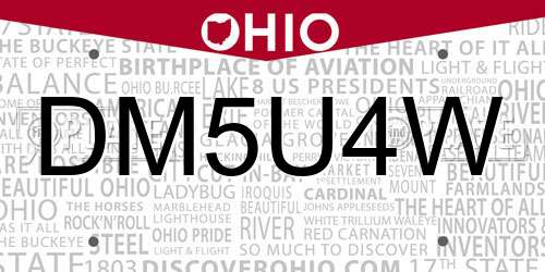 DM5U4W Ohio License Plate
