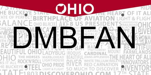 DMBFAN Ohio License Plate