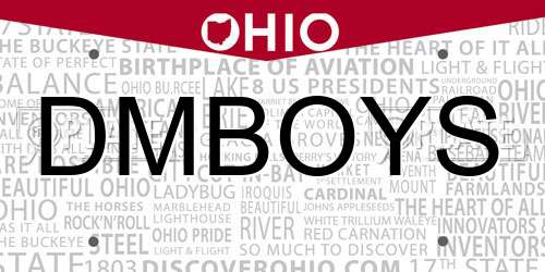 DMBOYS Ohio License Plate