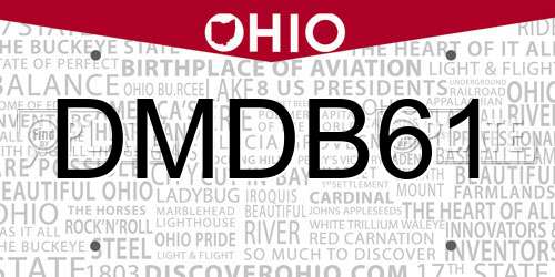 DMDB61 Ohio License Plate