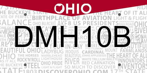DMH10B Ohio License Plate