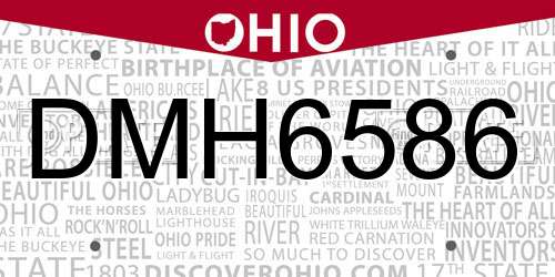 DMH6586 Ohio License Plate