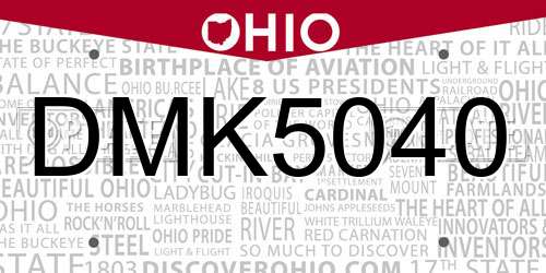 DMK5040 Ohio License Plate