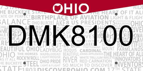 DMK8100 Ohio License Plate
