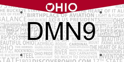 DMN9 Ohio License Plate