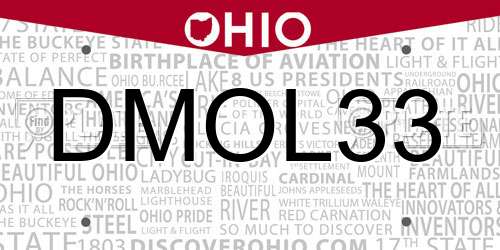 DMOL33 Ohio License Plate