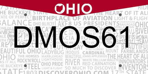 DMOS61 Ohio License Plate