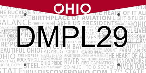 DMPL29 Ohio License Plate