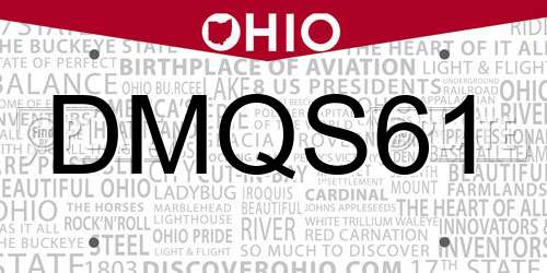 DMQS61 Ohio License Plate