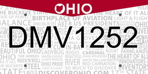 DMV1252 Ohio License Plate