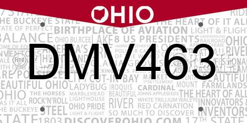 DMV463 Ohio License Plate