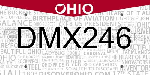 DMX246 Ohio License Plate