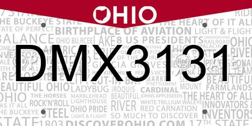DMX3131 Ohio License Plate
