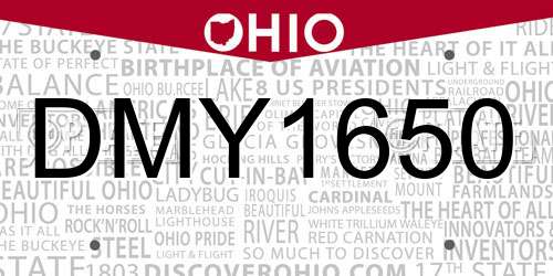 DMY1650 Ohio License Plate