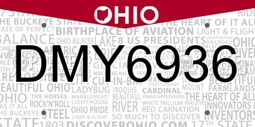 DMY6936 Ohio License Plate