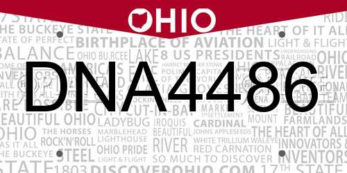 DNA4486 Ohio License Plate
