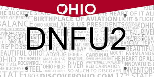 DNFU2 Ohio License Plate