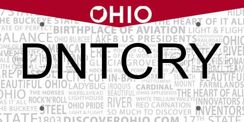 DNTCRY Ohio License Plate