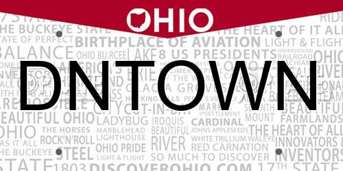 DNTOWN Ohio License Plate